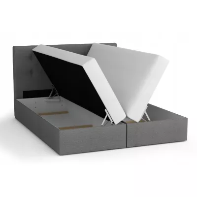 Boxspringová posteľ s úložným priestorom SISI COMFORT - 160x200, šedá / čierna