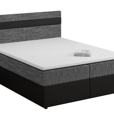Boxspringová posteľ s úložným priestorom SISI COMFORT - 140x200, šedá / čierna