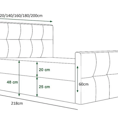 Boxspringová manželská posteľ VASILISA COMFORT 4 - 200x200, svetlo hnedá