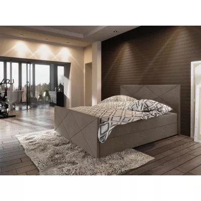 Boxspringová jednolôžková posteľ VASILISA COMFORT 4 - 120x200, svetlo hnedá