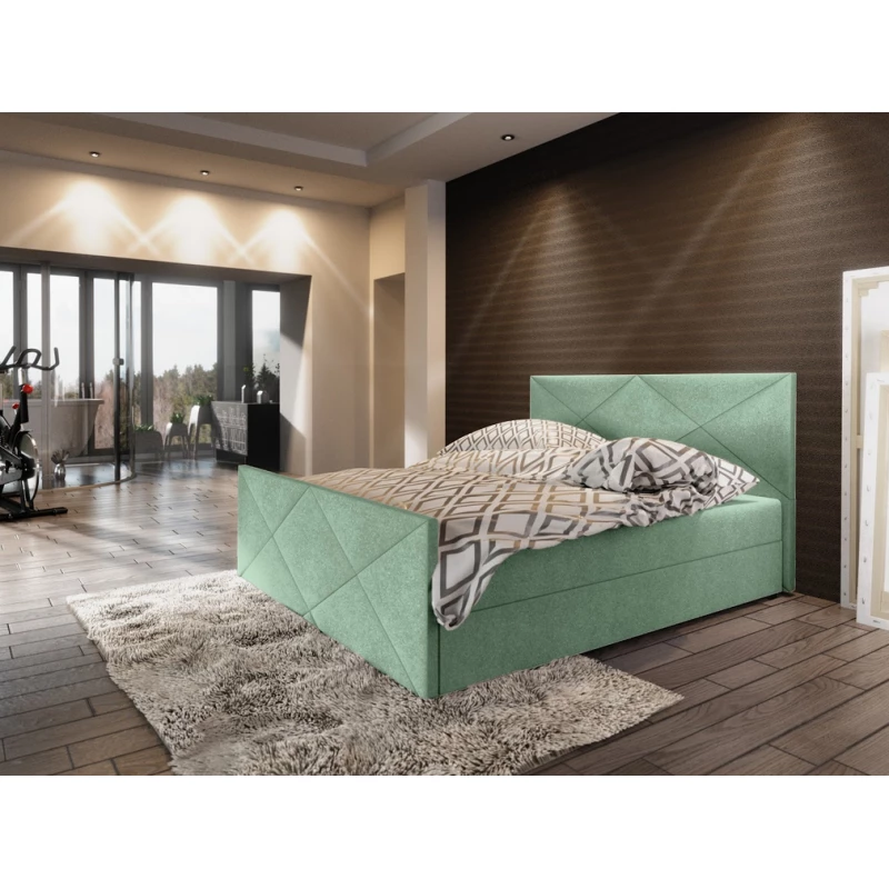 Boxspringová manželská posteľ VASILISA COMFORT 4 - 200x200, svetlo zelená