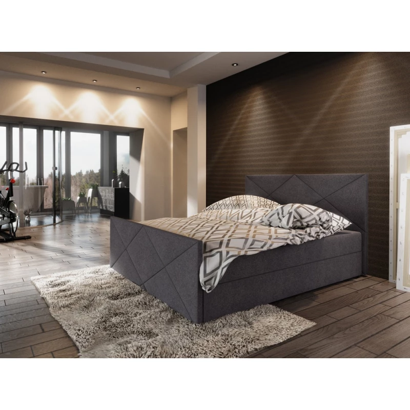 Boxspringová manželská posteľ VASILISA COMFORT 4 - 140x200, tmavo šedá