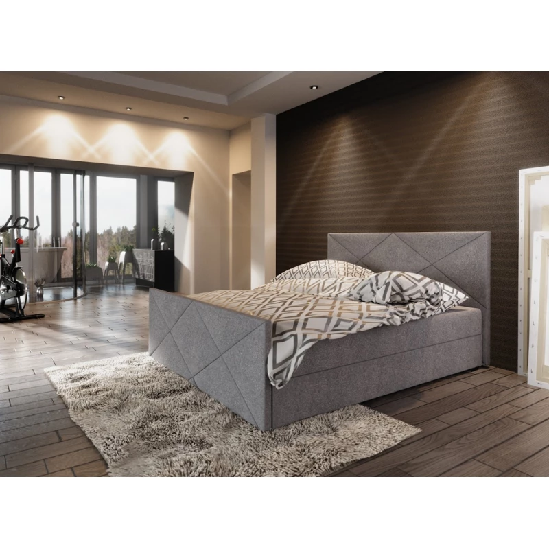 Boxspringová manželská posteľ VASILISA COMFORT 4 - 160x200, šedá