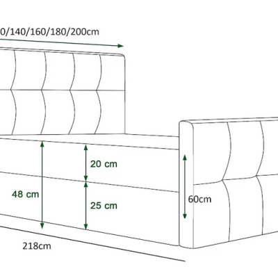 Boxspringová manželská posteľ VASILISA COMFORT 3 - 200x200, svetlo hnedá