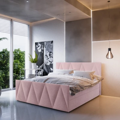 Boxspringová manželská posteľ VASILISA COMFORT 3 - 200x200, ružová
