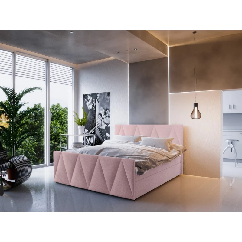 Boxspringová manželská posteľ VASILISA COMFORT 3 - 140x200, ružová