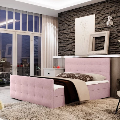 Boxspringová manželská posteľ VASILISA COMFORT 2 - 200x200, ružová