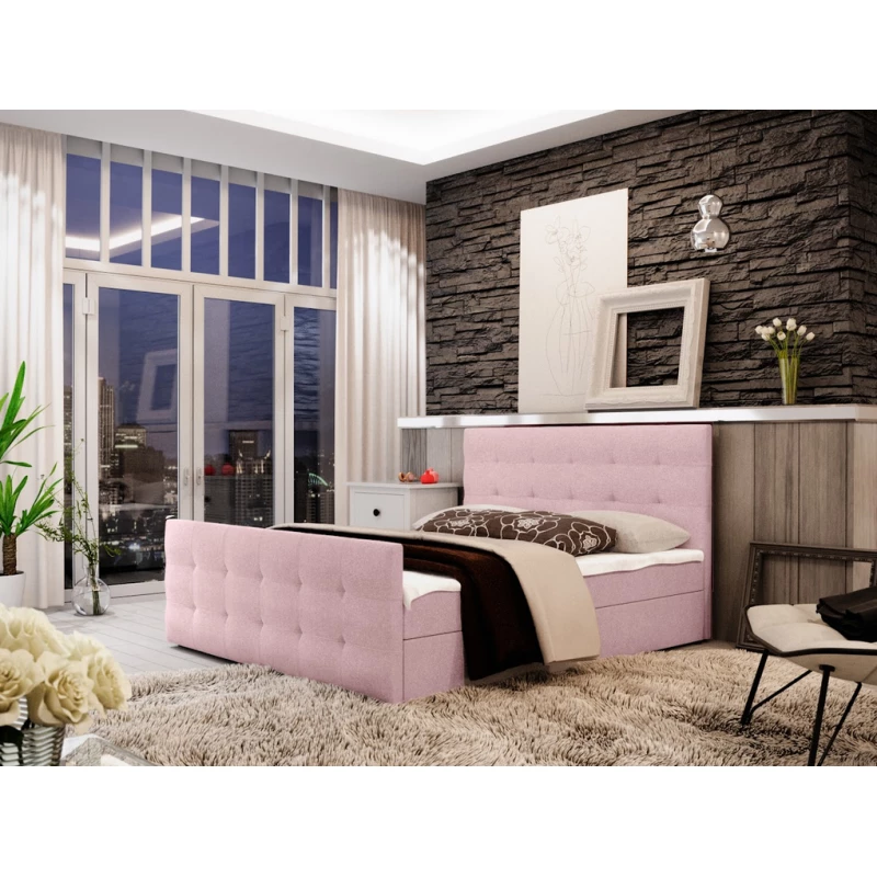 Boxspringová manželská posteľ VASILISA COMFORT 2 - 140x200, ružová