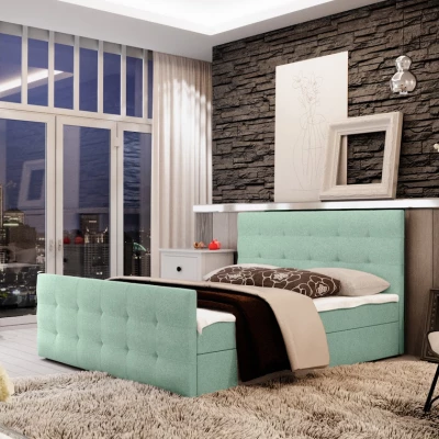 Boxspringová manželská posteľ VASILISA COMFORT 2 - 140x200, svetlo zelená