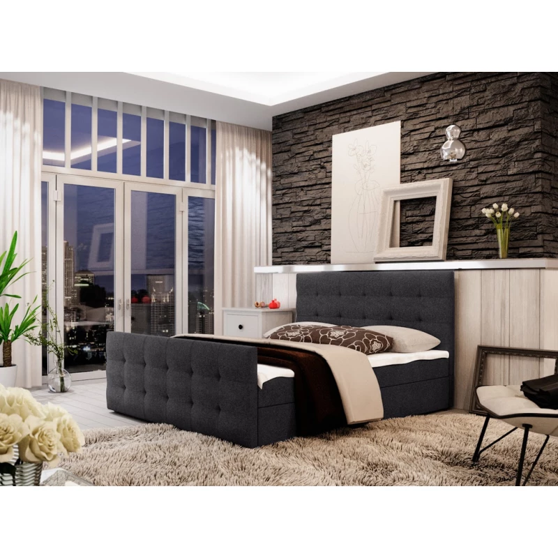 Boxspringová manželská posteľ VASILISA COMFORT 2 - 200x200, tmavo šedá