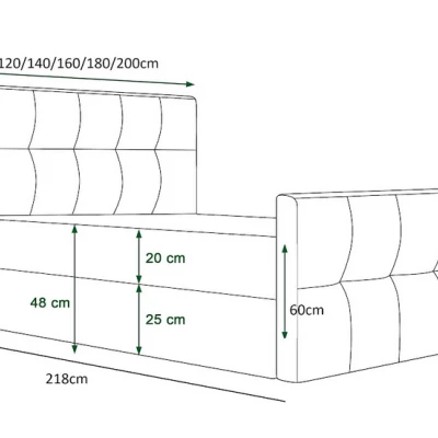 Boxspringová manželská posteľ VASILISA COMFORT 1 - 200x200, svetlo hnedá