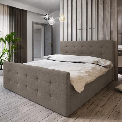 Boxspringová manželská posteľ VASILISA COMFORT 1 - 160x200, svetlo hnedá