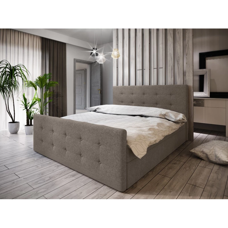 Boxspringová manželská posteľ VASILISA COMFORT 1 - 140x200, svetlo hnedá