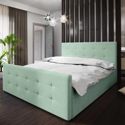 Boxspringová manželská posteľ VASILISA COMFORT 1 - 140x200, svetlo zelená