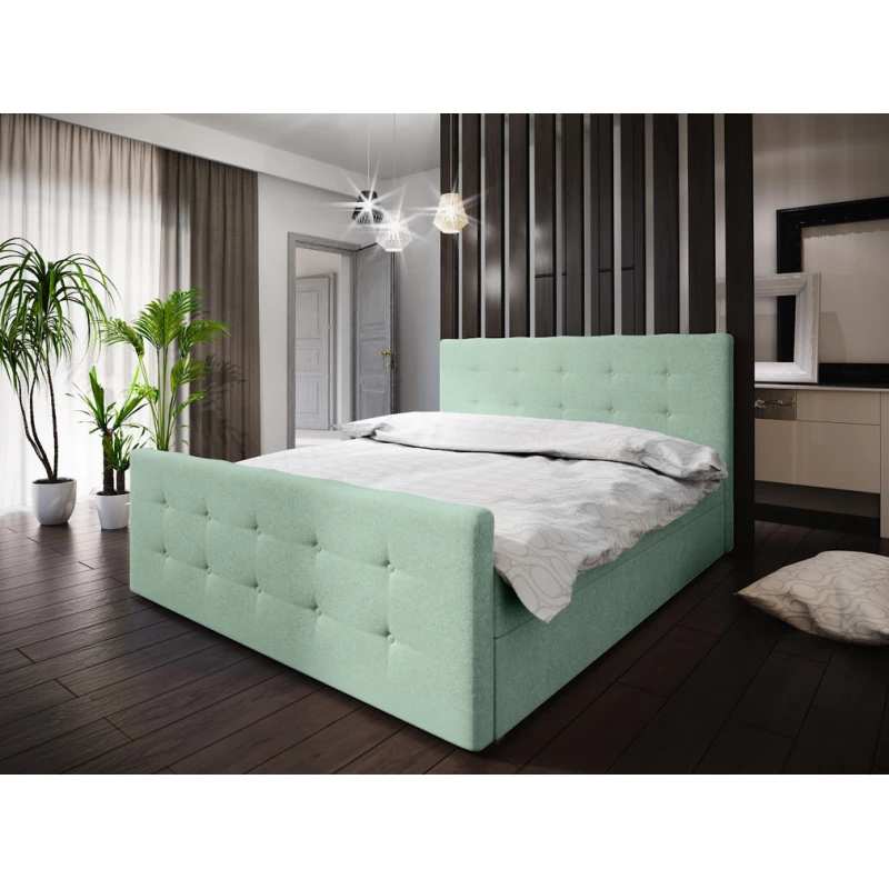 Boxspringová manželská posteľ VASILISA COMFORT 1 - 140x200, svetlo zelená