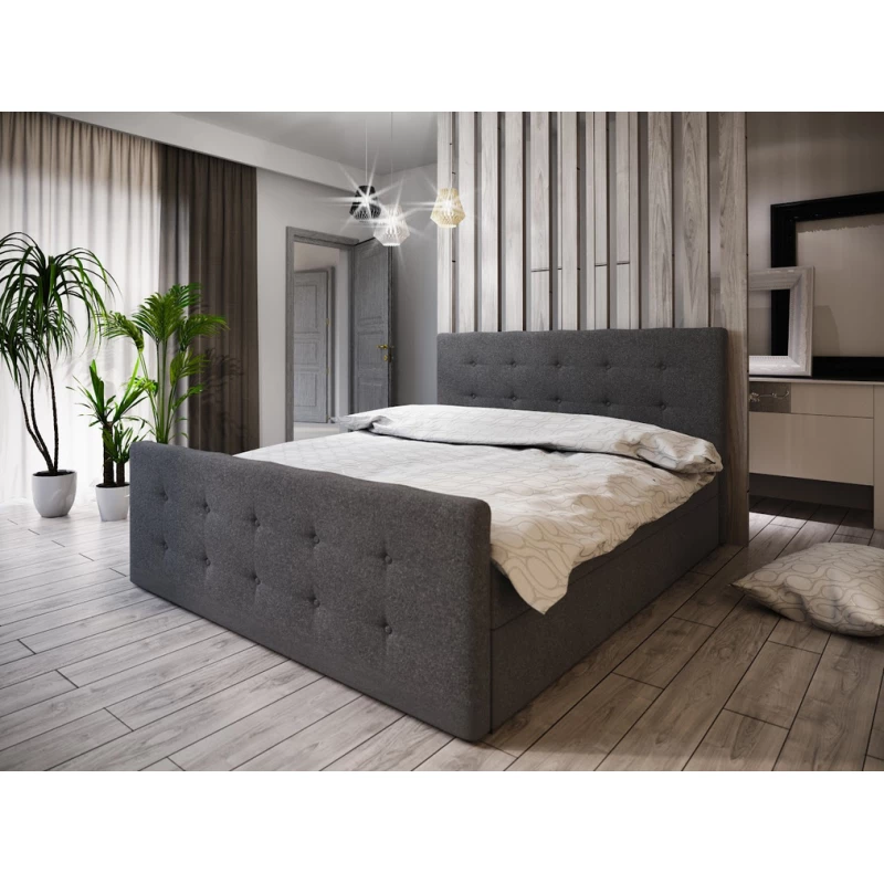 Boxspringová manželská posteľ VASILISA COMFORT 1 - 200x200, tmavo šedá