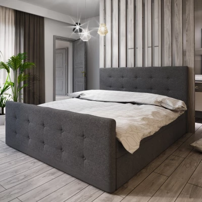 Boxspringová manželská posteľ VASILISA COMFORT 1 - 180x200, tmavo šedá