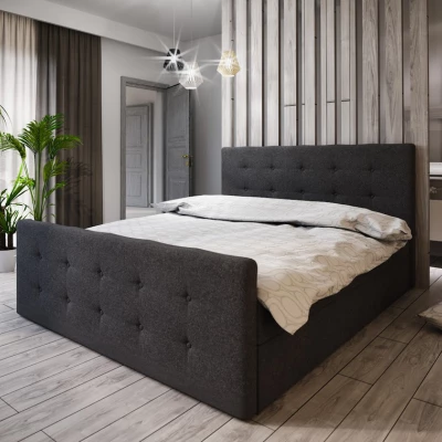 Boxspringová manželská posteľ VASILISA COMFORT 1 - 180x200, antracitová