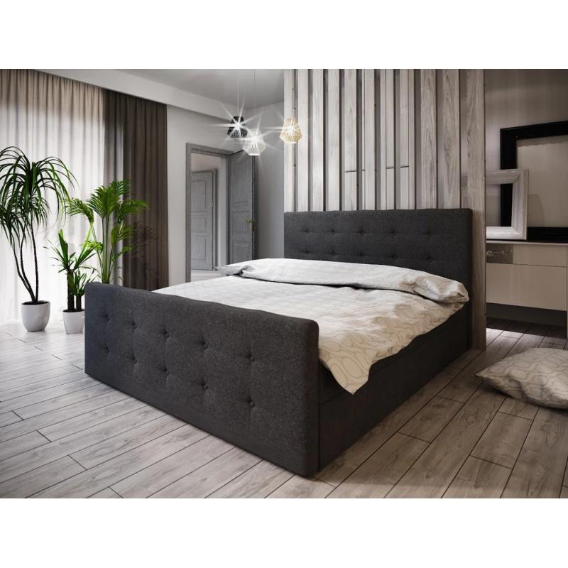 Boxspringová manželská posteľ VASILISA COMFORT 1 - 180x200, antracitová