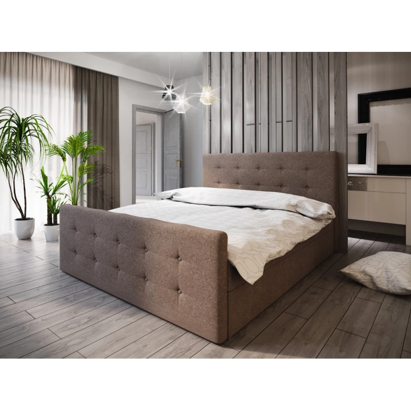 Boxspringová manželská posteľ VASILISA COMFORT 1 - 200x200, hnedá