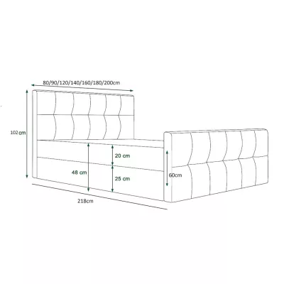 Boxspringová manželská posteľ VASILISA 1 - 200x200, svetlo hnedá