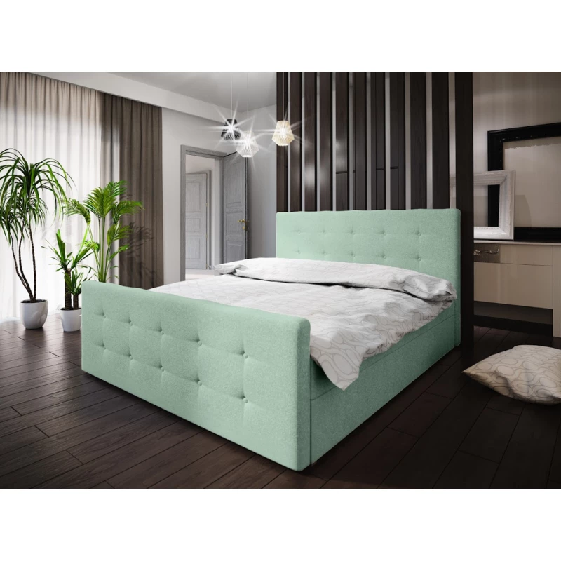 Boxspringová manželská posteľ VASILISA 1 - 160x200, svetlo zelená