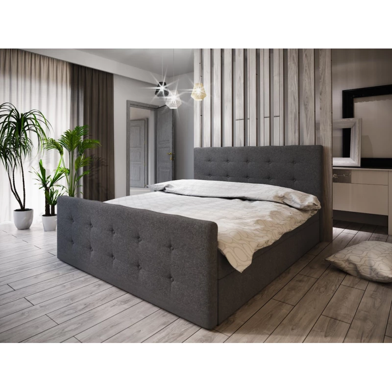 Boxspringová manželská posteľ VASILISA 1 - 140x200, tmavo šedá