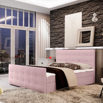 Boxspringová manželská posteľ VASILISA 2 - 140x200, ružová