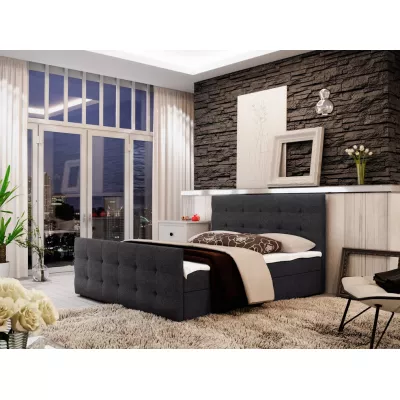 Boxspringová manželská posteľ VASILISA 2 - 140x200, tmavo šedá