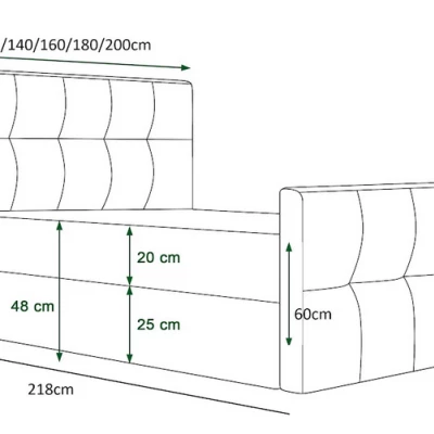 Boxspringová manželská posteľ VASILISA 3 - 160x200, svetlo hnedá