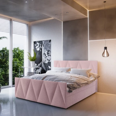 Boxspringová manželská posteľ VASILISA 3 - 180x200, ružová