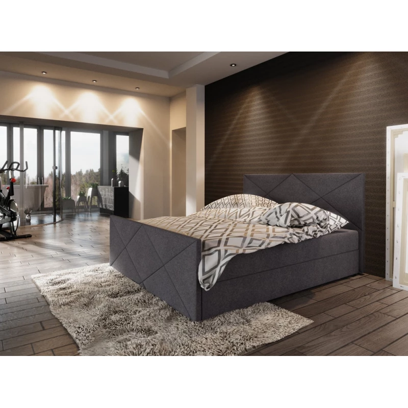 Boxspringová jednolôžková posteľ VASILISA 4 - 120x200, tmavo šedá