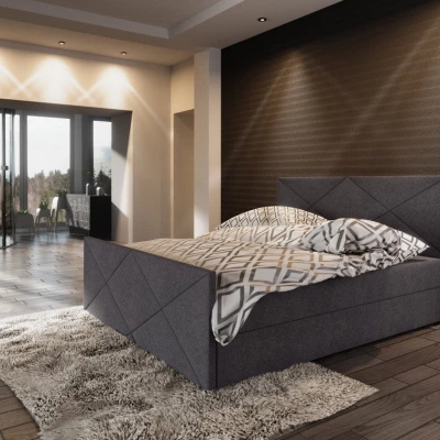 Boxspringová manželská posteľ VASILISA 4 - 140x200, tmavo šedá