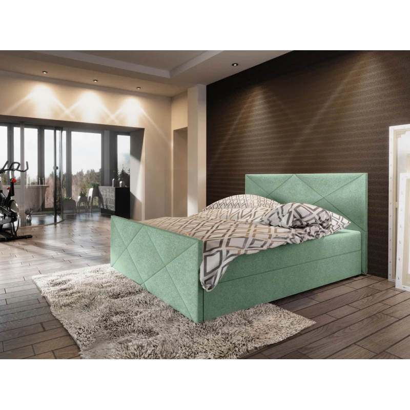 Boxspringová manželská posteľ VASILISA 4 - 140x200, svetlo zelená