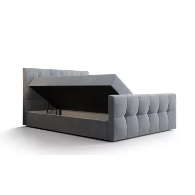 Boxspringová posteľ s úložným priestorom ELIONE COMFORT - 200x200, svetlá grafitová