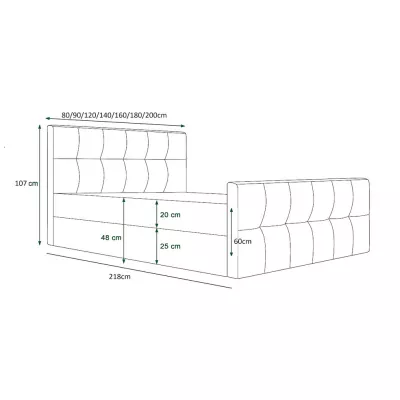 Boxspringová posteľ s úložným priestorom ELIONE - 200x200, popolavá