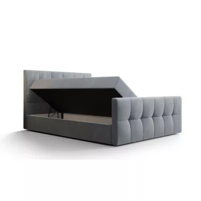 Boxspringová posteľ s úložným priestorom ELIONE COMFORT - 180x200, šedomodrá