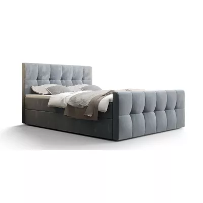 Boxspringová posteľ s úložným priestorom ELIONE COMFORT - 200x200, modrá