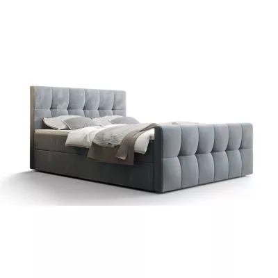 Boxspringová posteľ s úložným priestorom ELIONE COMFORT - 180x200, modrá