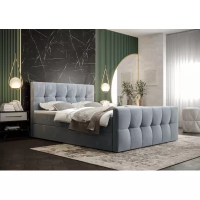 Boxspringová posteľ s úložným priestorom ELIONE COMFORT - 180x200, modrá