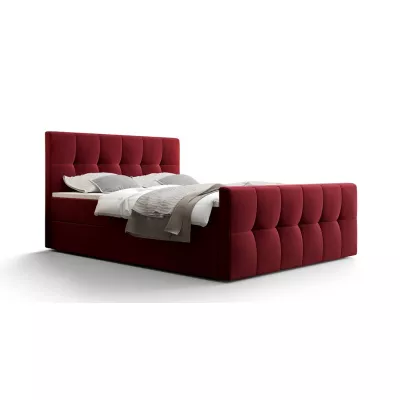 Boxspringová posteľ s úložným priestorom ELIONE COMFORT - 200x200, červená