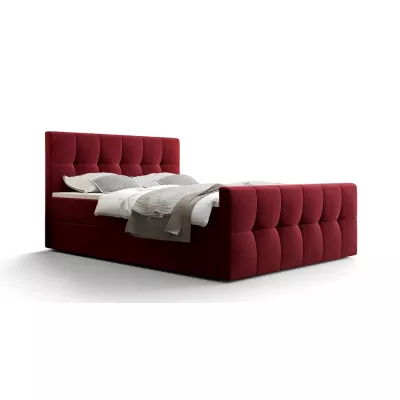 Boxspringová posteľ s úložným priestorom ELIONE COMFORT - 180x200, červená