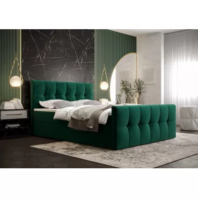 Boxspringová posteľ s úložným priestorom ELIONE COMFORT - 180x200, zelená