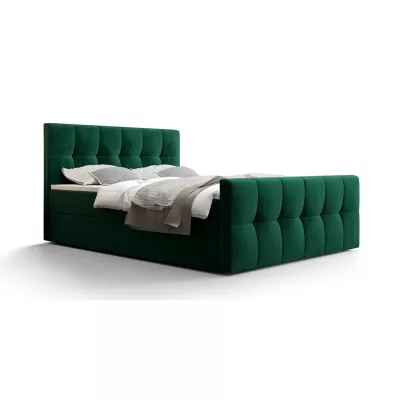 Boxspringová posteľ s úložným priestorom ELIONE COMFORT - 140x200, zelená