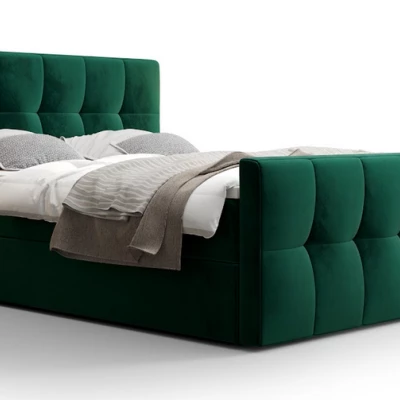 Boxspringová posteľ s úložným priestorom ELIONE - 200x200, zelená