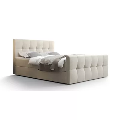 Boxspringová posteľ s úložným priestorom ELIONE COMFORT - 120x200, béžová