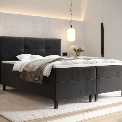 Boxspringová posteľ s úložným priestorom DORINA COMFORT - 140x200, svetlo grafitová