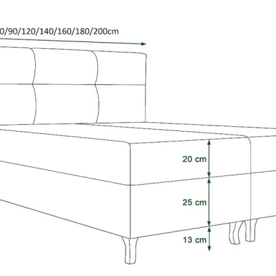 Boxspringová posteľ s úložným priestorom DORINA COMFORT - 180x200, popolavá