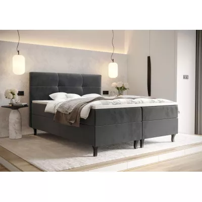 Boxspringová posteľ s úložným priestorom DORINA COMFORT - 160x200, popolavá