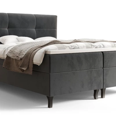 Boxspringová posteľ s úložným priestorom DORINA COMFORT - 160x200, popolavá